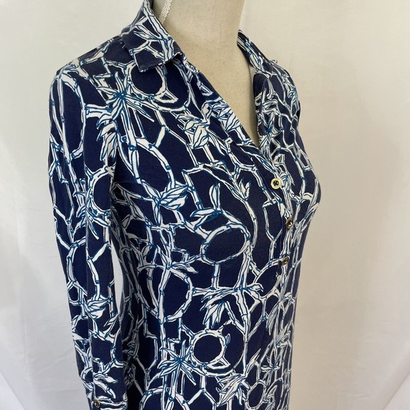 LILLY PULITZER Ansley Polo Dress Size XXS High Tide Navy UPF 50 - Picture 5 of 9